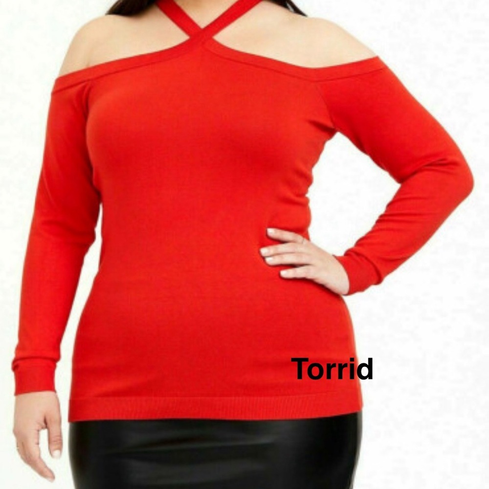 Torrid Vibrant Red Off-Shoulder Sweater
